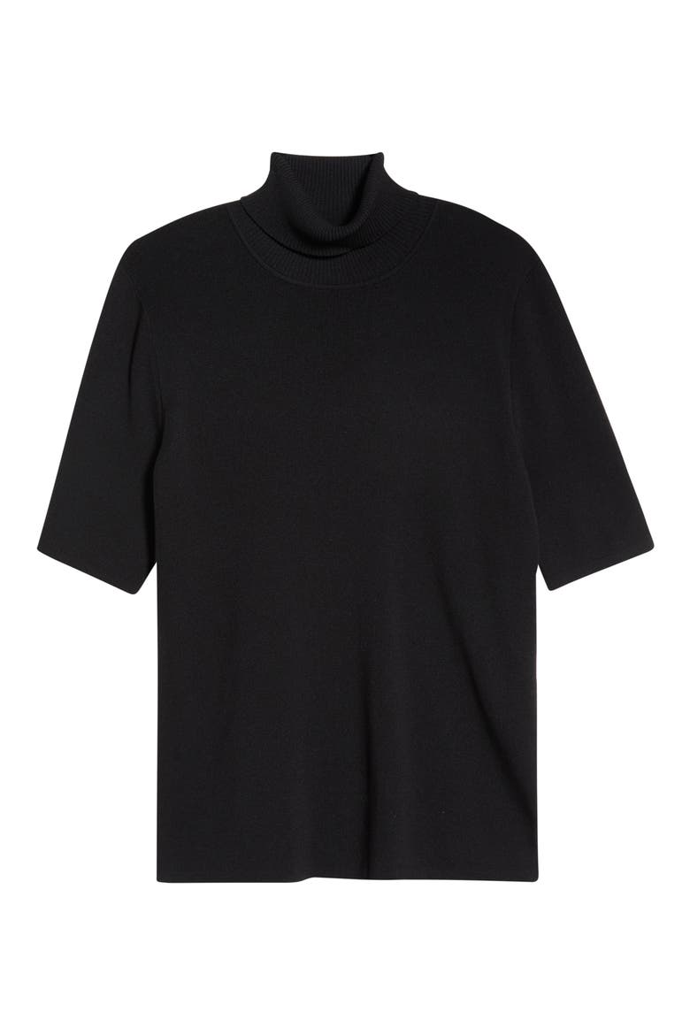 Short Sleeve Turtleneck Sweater, Alternate, color, ANNE BLACK