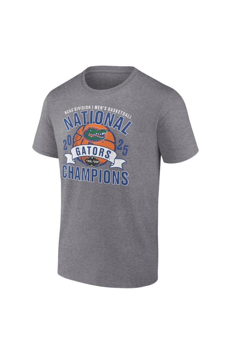 FANATICS Men's Fanatics  Heather Gray Florida Gators 2025 NCAA Men's Basketball National Champions Vintage Tri-Blend T-Shirt, Alternate, color, 