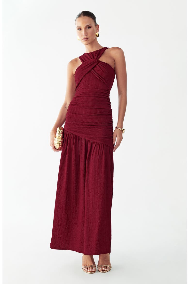 Kyle Midi Dress, Alternate, color, Burgundy