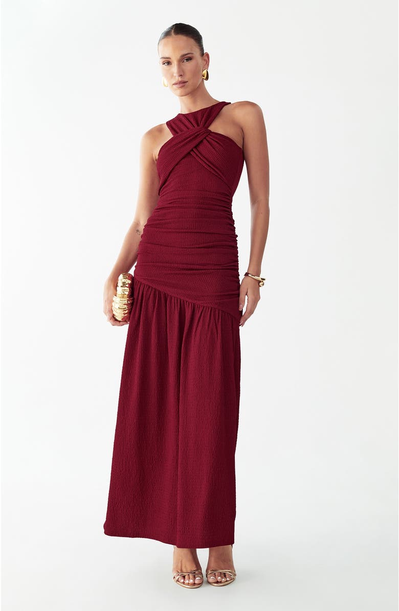BWLDR Kyle Midi Dress, Alternate, color, Burgundy