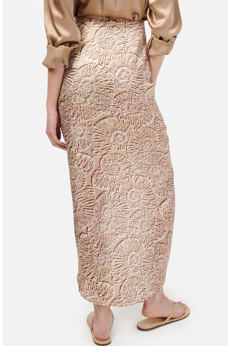 Amanda Seashell Print Silk Midi Skirt, Alternate, color, SHELL