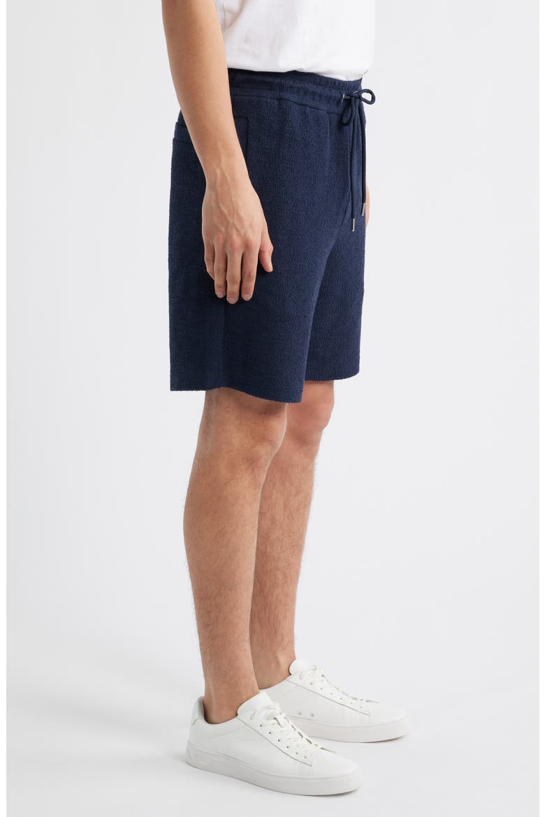 Leoni Drawstring Cotton Terry Cloth Shorts, Alternate, color, DARK BLUE