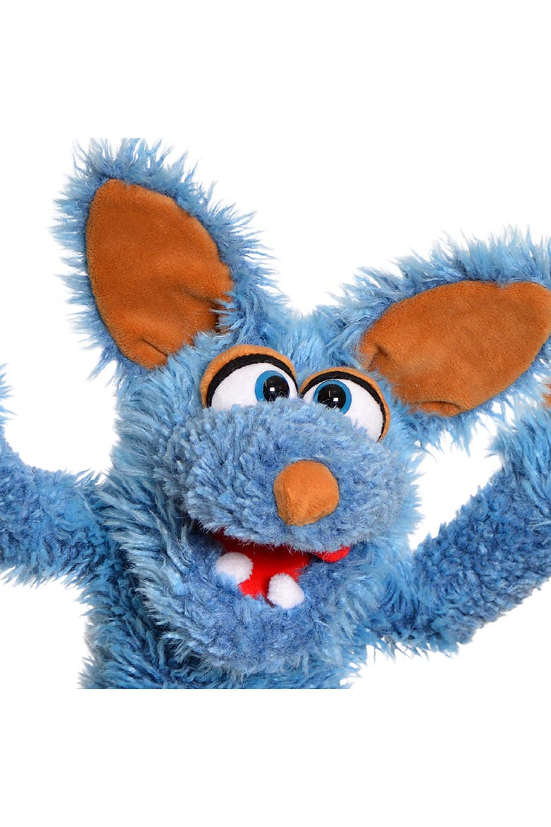 Fizz The Blue Dog 18 Inch Plush Hand Puppet, Handmade Pal, Alternate, color, Blue