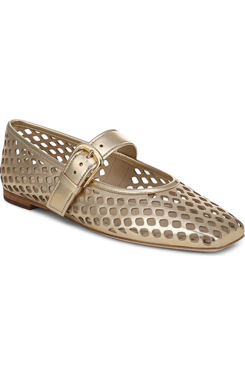 Vince Daniela Perforated Mary Jane Flat, Main, color, Champagne