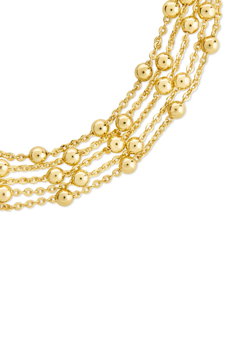 Sterling Forever Flavia Station Chain Layered Bracelet, Alternate, color, Gold