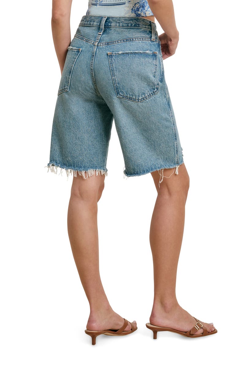Favorite Daughter The Tommy Distressed High Waist Bermuda Shorts, Alternate, color, Dublin