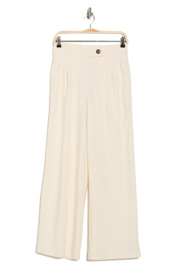 T Tahari Pleated Front Wide Leg Pants In Neutral
