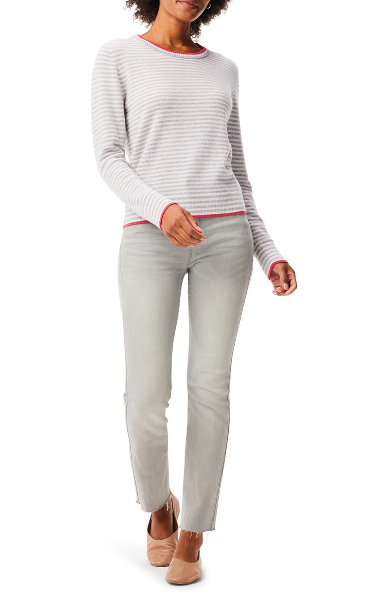 NIC+ZOE Easy Stripe Cashmere Sweater, Alternate, color, Grey Multi