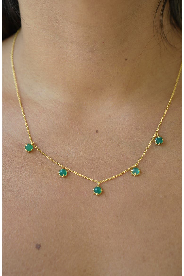 Shaky Green Onyx Necklace, Alternate, color, GOLD