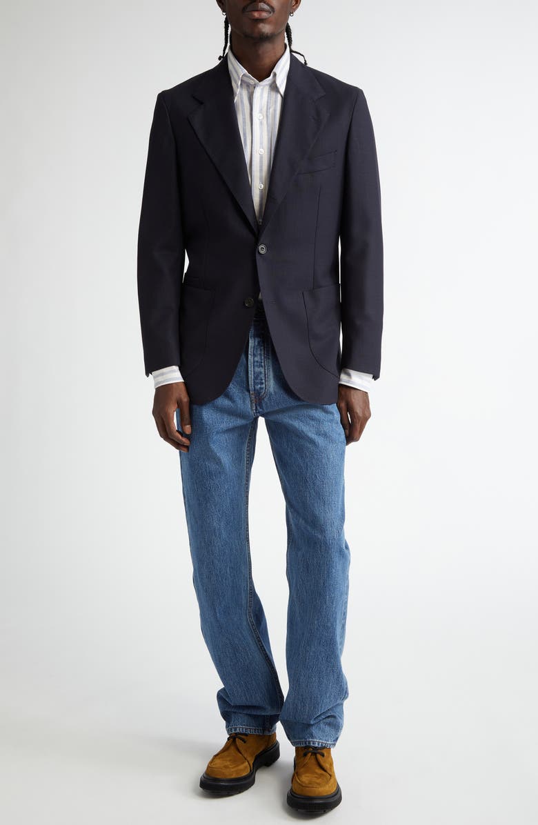 Drake's Tailored Tropical Merino Wool Sport Coat, Alternate, color, 250 Navy