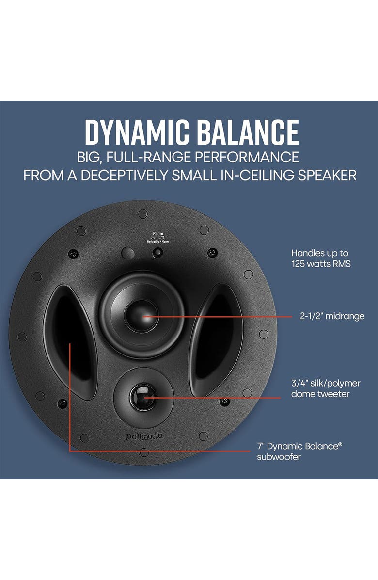 Polk Audio 70-RT Vanishing 7" In-Ceiling 3-Way Speaker - 4 Pack, Alternate, color, White