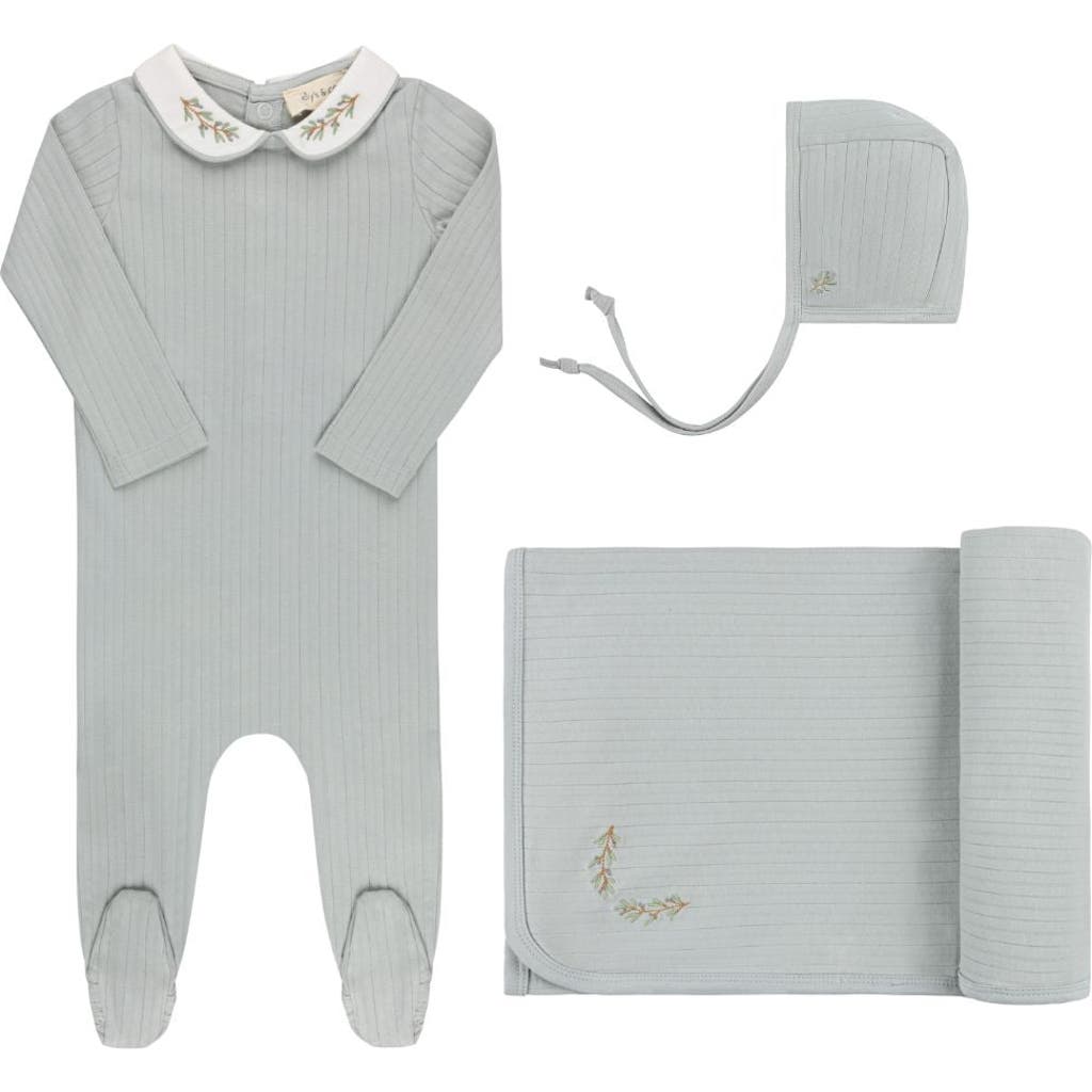 Ely's & Co. Wide Rib Emboidered Scallop Collar Collection In Blue