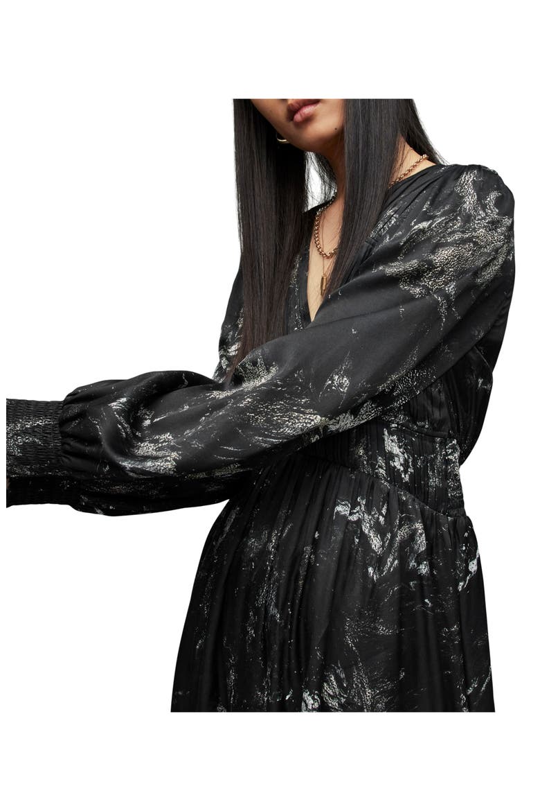 Estelle Titania Long Sleeve Midi Dress, Alternate, color, BLACK