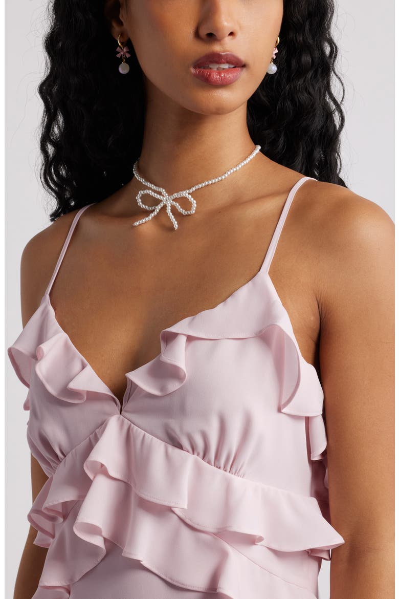 Ruffle Chiffon Cocktail Minidress, Alternate, color, PINK PRIMROSE