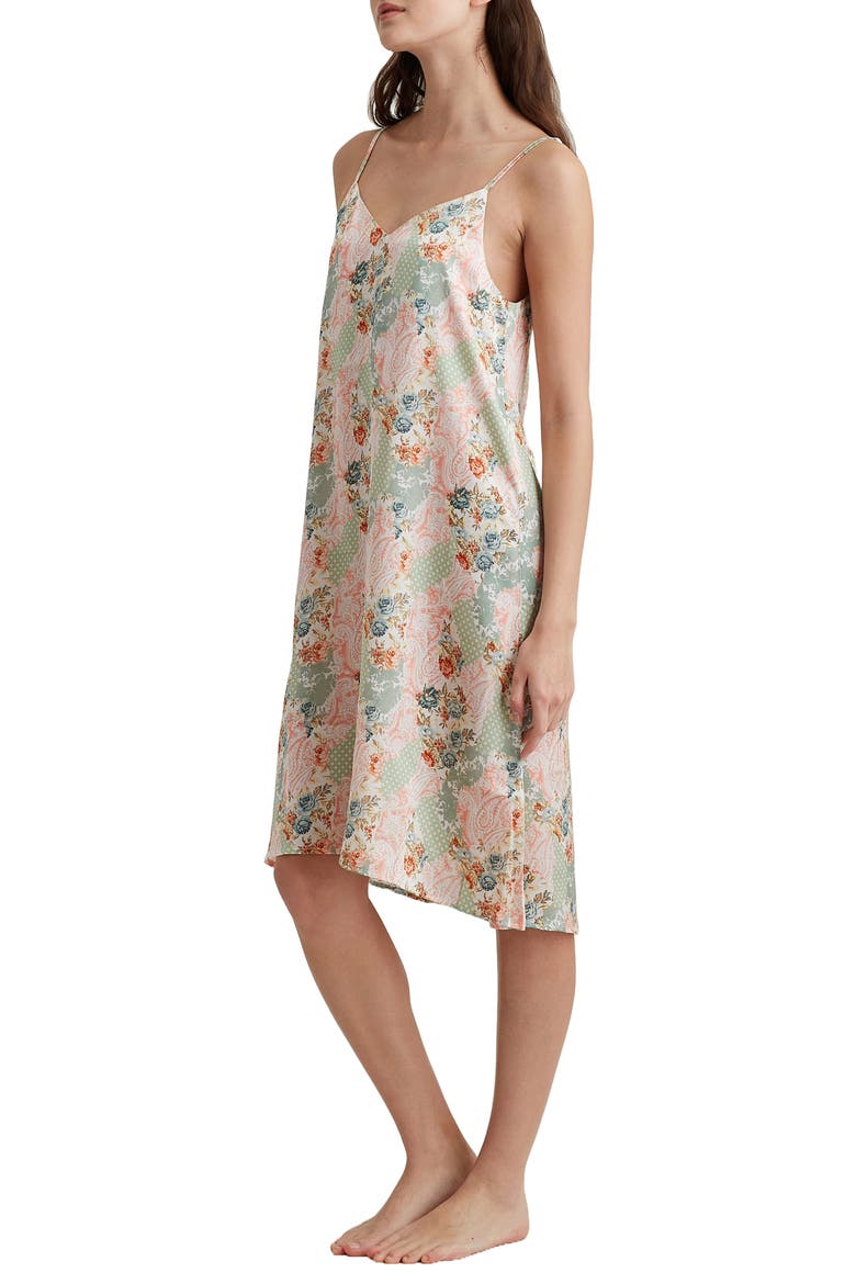 Sasha Paisley Floral Silk Nightgown, Alternate, color, ENGLISH ROSE