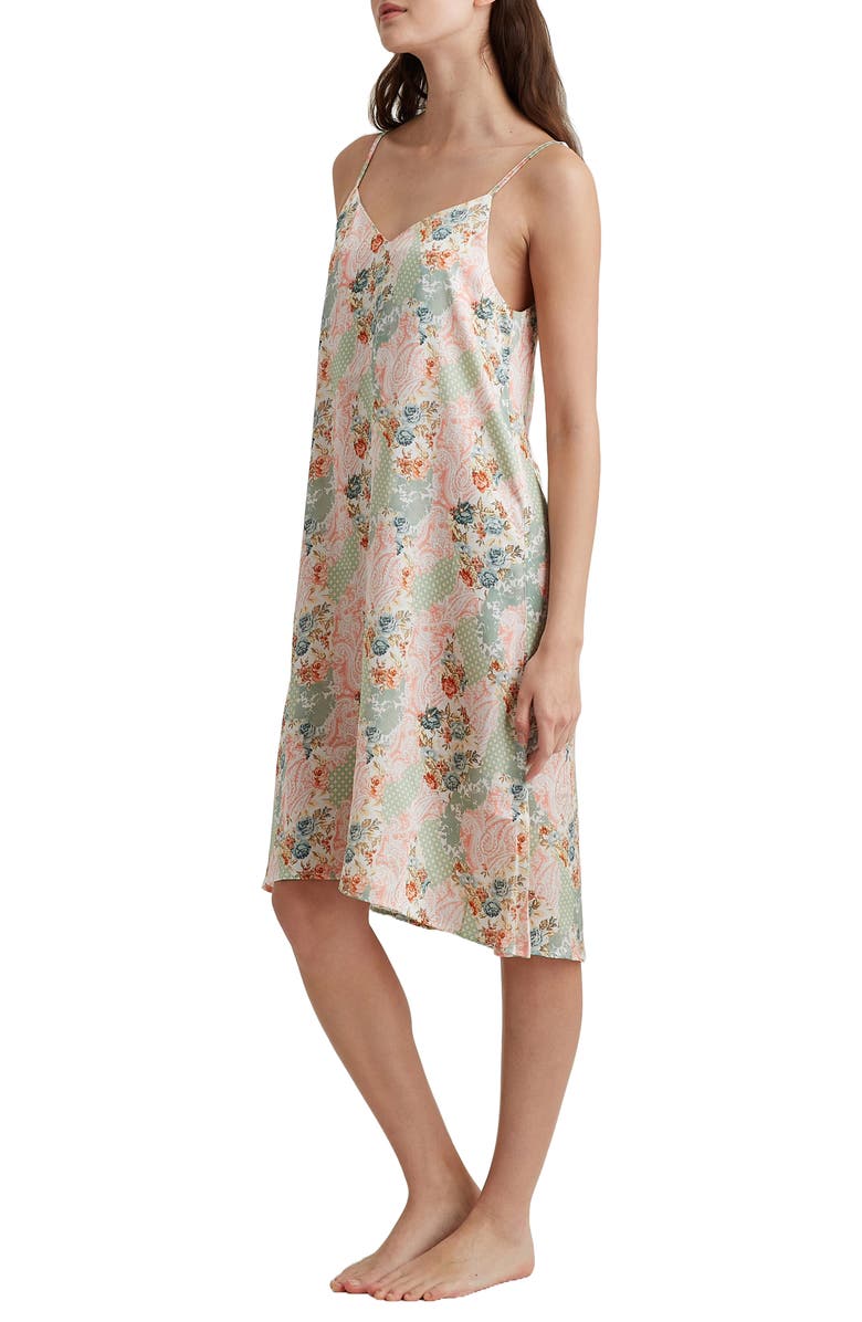 Papinelle Sasha Paisley Floral Silk Nightgown, Alternate, color, 