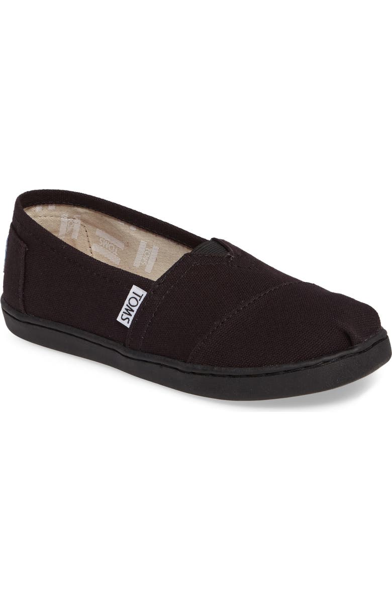 TOMS Kids' Alpargata Slip-On, Main, color, Black Canvas