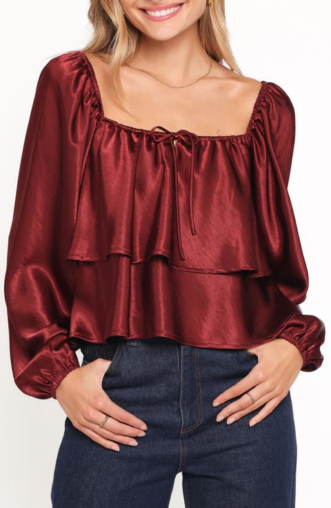 Janina Tiered Satin Top