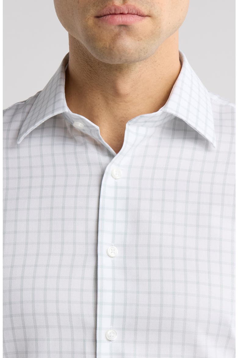 Premium Non-Iron Traditional Fit Windowpane Check Dress Shirt, Alternate, color, GREEN WINDOW