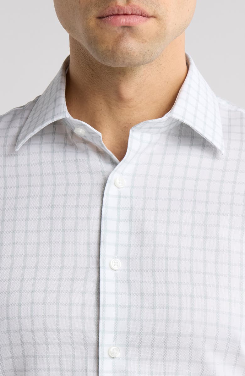 Nordstrom Premium Non-Iron Traditional Fit Windowpane Check Dress Shirt, Alternate, color, Green Window