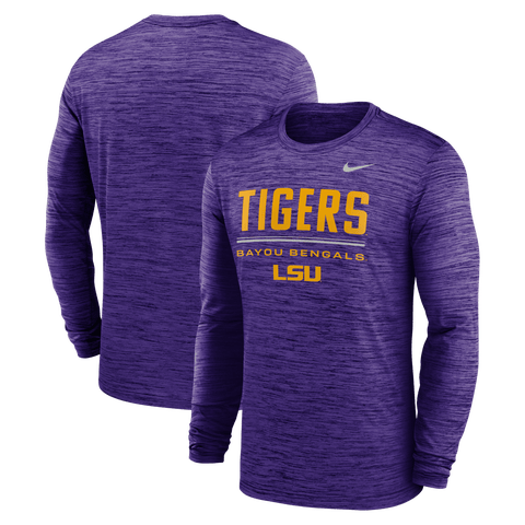 Men's Nike Purple LSU Tigers Sideline Velocity Dri-FIT Long Sleeve T-Shirt