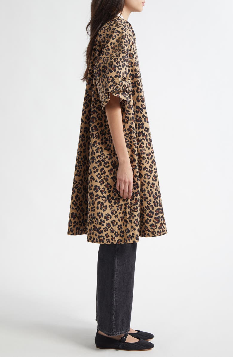 MILLE Josephine Gathered Sleeve Cotton Coat, Alternate, color, Cheetah