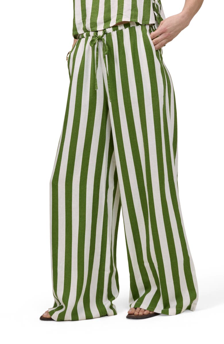 Nobody's Child Reese Linen Blend Drawstring Pants, Alternate, color, Green