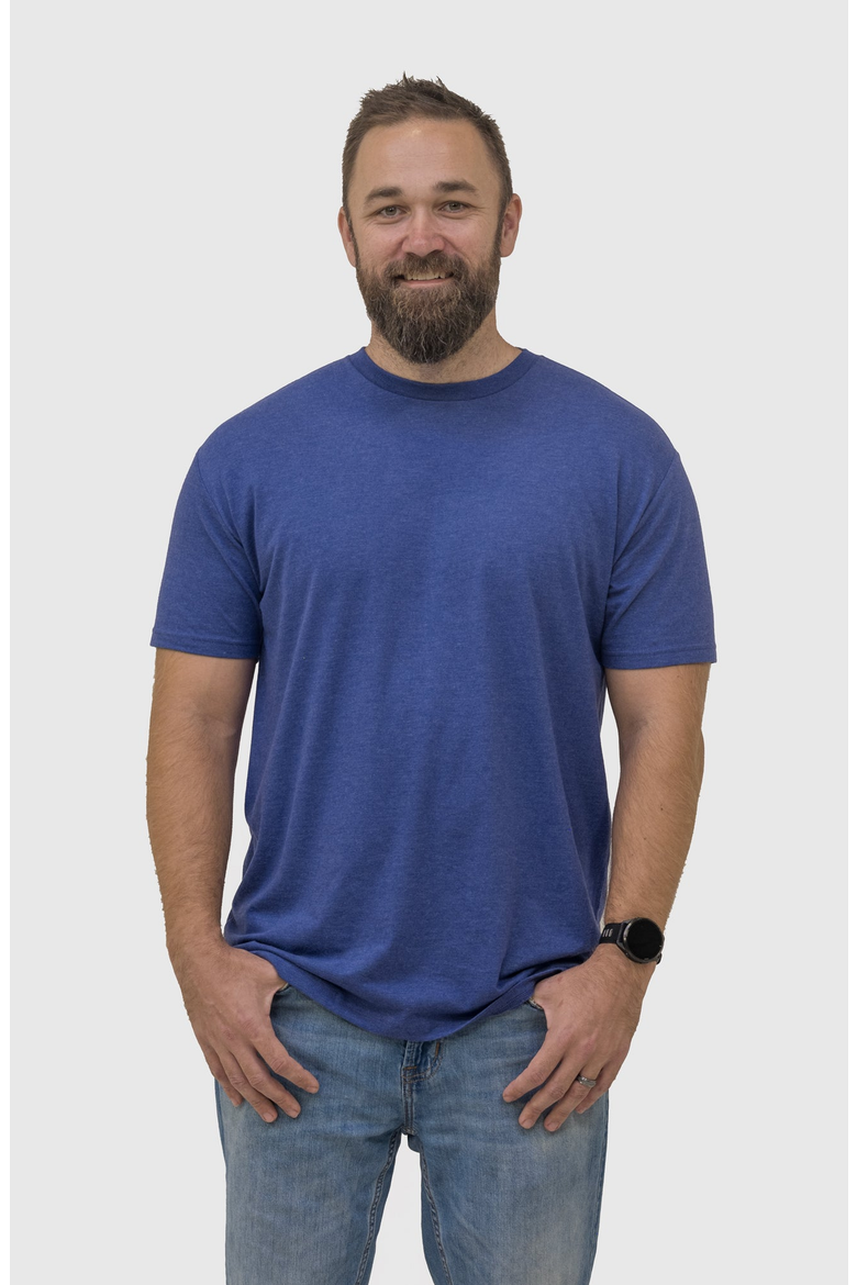 Crew Neck T-Shirt, Main, color, Heather Navy