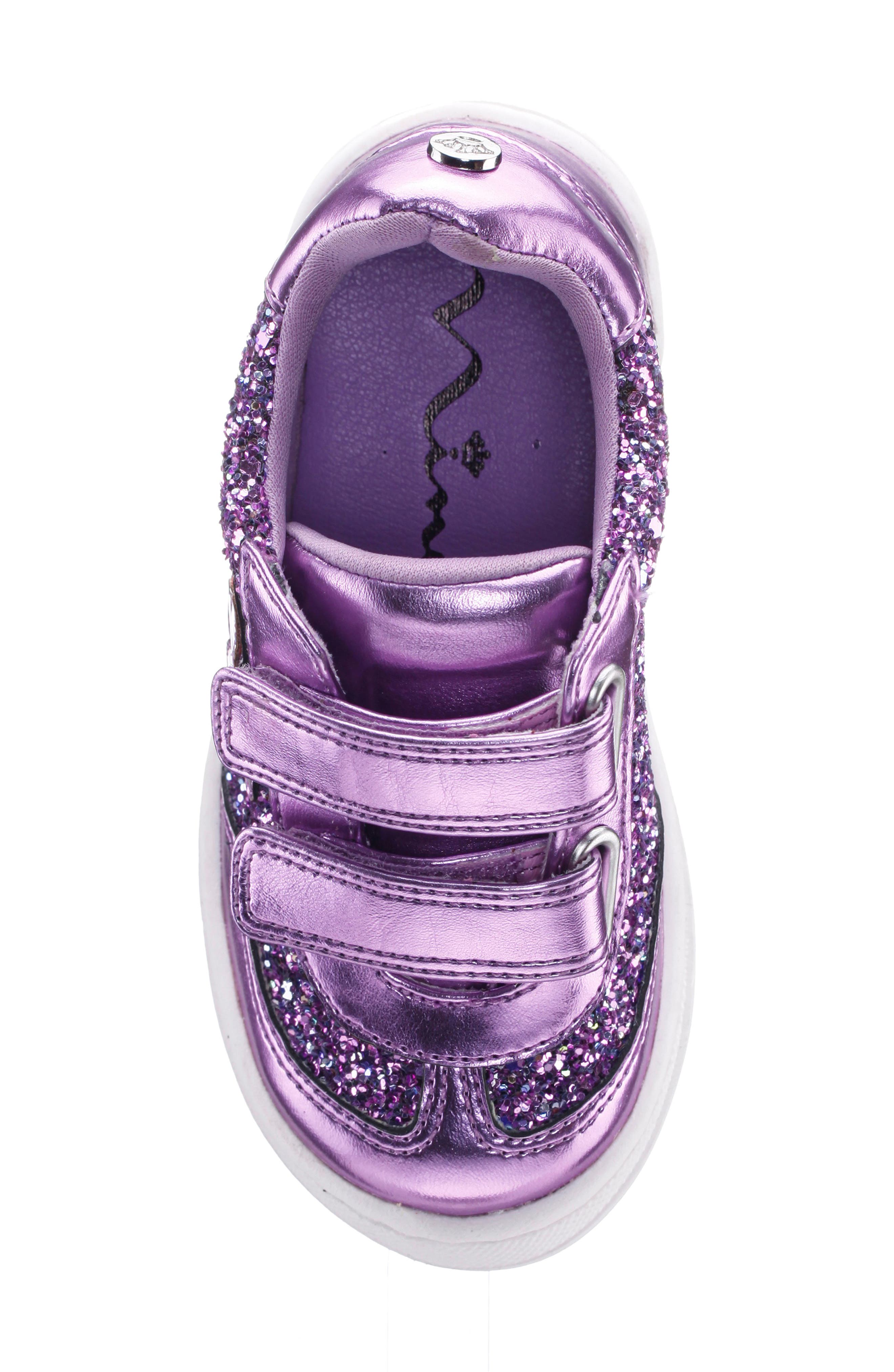 Kids' Desty Sneaker, Alternate, color, PURPLE GLITTER
