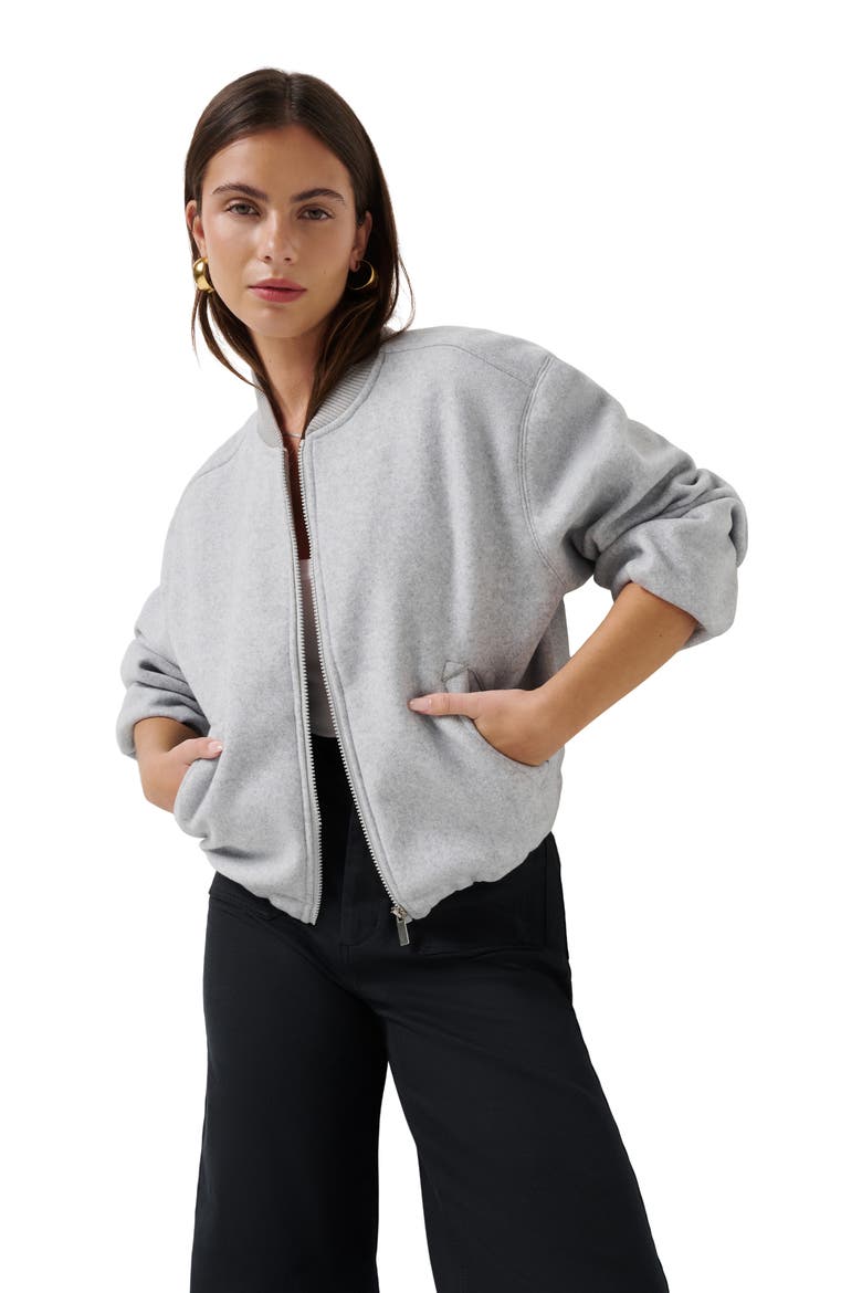 Rustic Retreat Bomber Jacket, Alternate, color, HEATHER LIGHT GREY