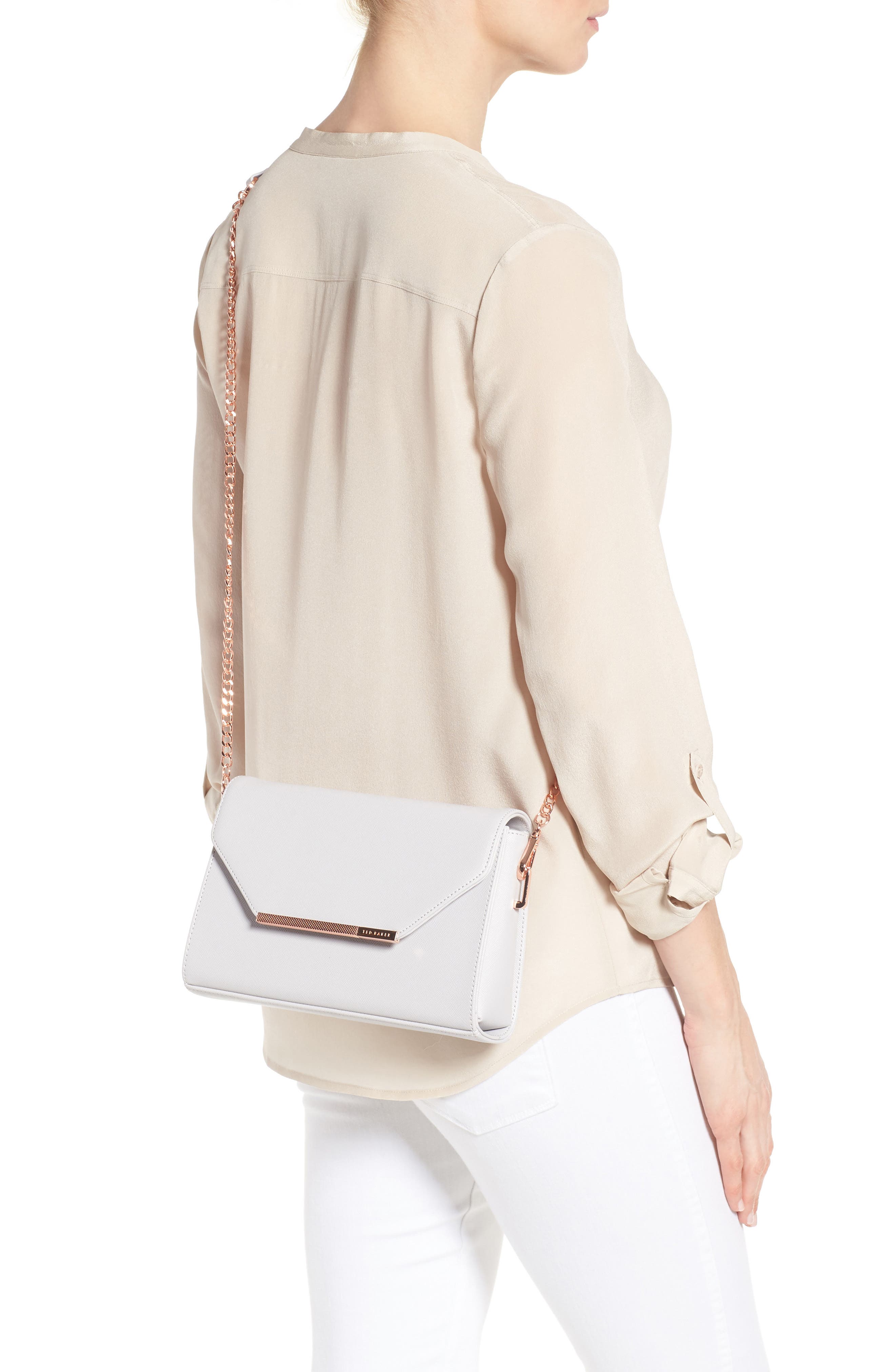 Ted Baker London Textured Bar Faux Leather Crossbody Bag, Alternate, color, 