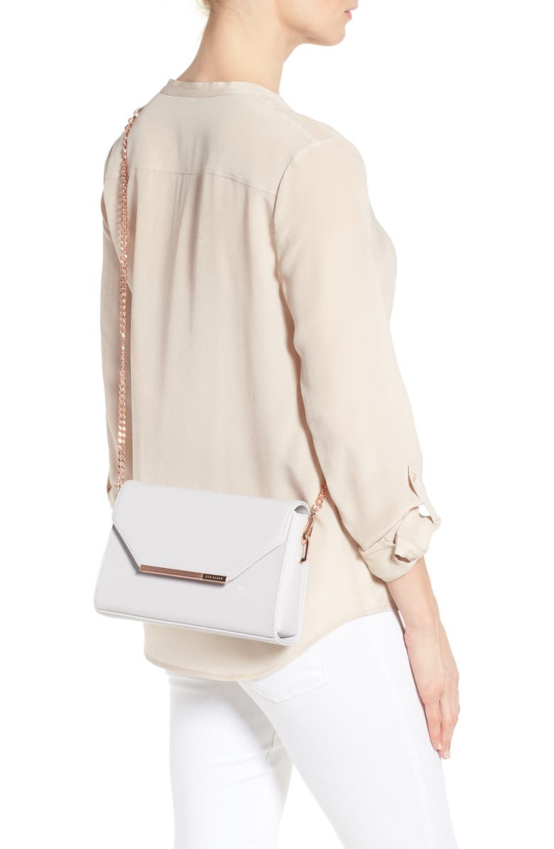 Ted Baker London Textured Bar Faux Leather Crossbody Bag, Alternate, color,