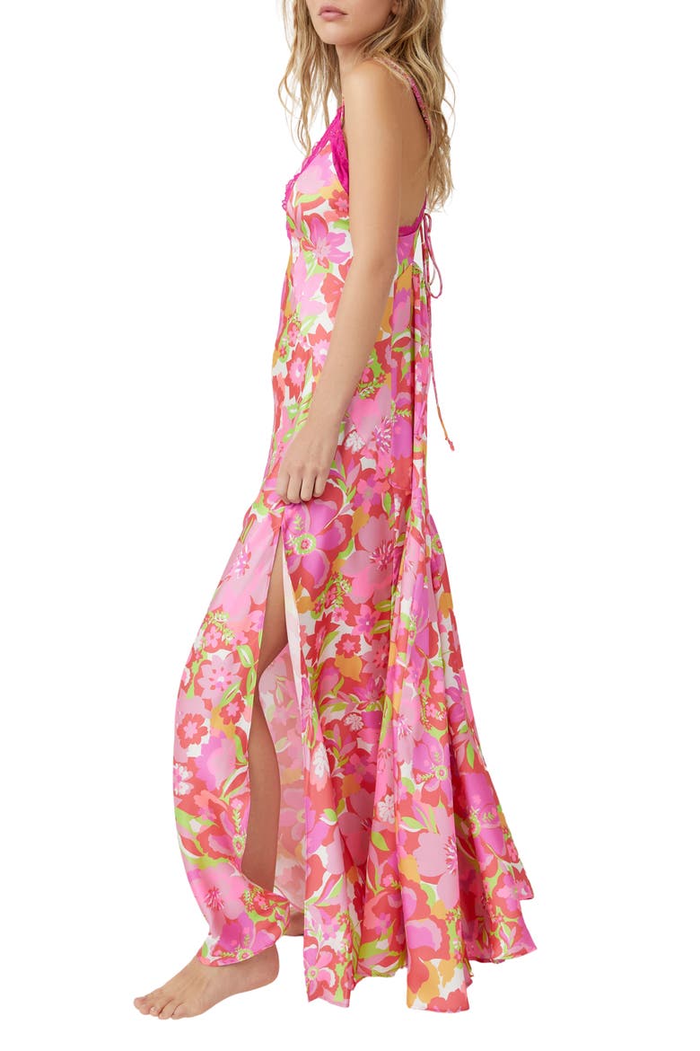 All A Bloom Floral Maxi Nightgown, Alternate, color, NEON POP COMBO