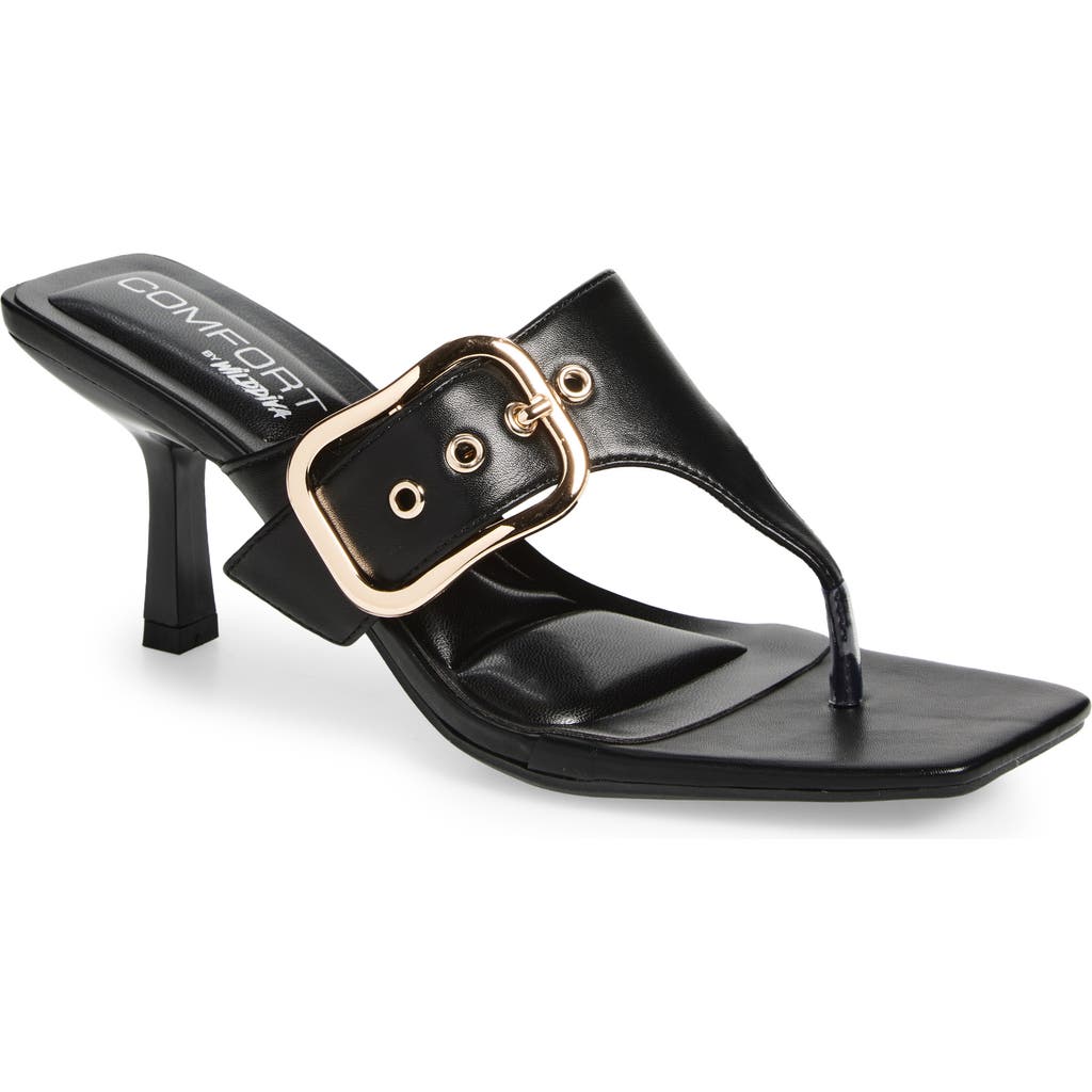 Wild Diva Lounge Merasa Heeled Slide Sandal In Black
