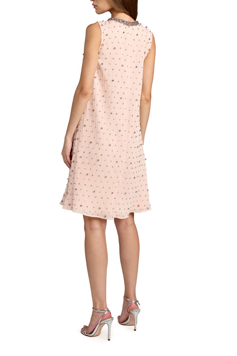 Beaded Sleeveless Shift Mini Dress, Alternate, color, Blush Multi