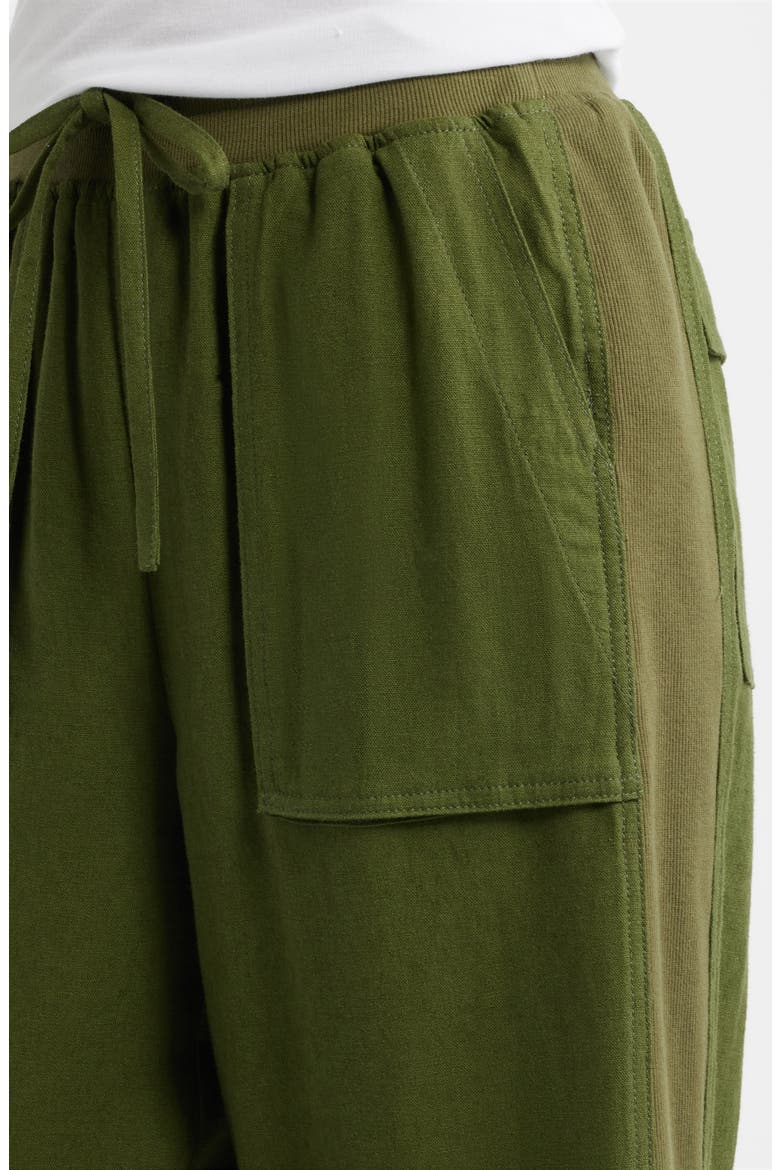 Patch Pocket Crop Drawstring Pants, Alternate, color, PINE