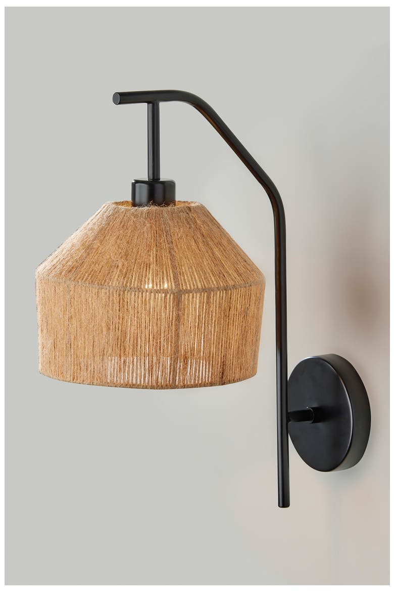 Amalfi Wall Lamp, Alternate, color, BLACK
