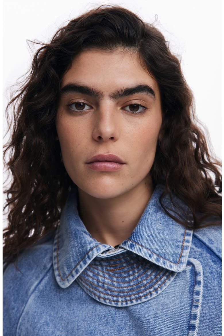 Oversize Denim Trucker Jacket, Alternate, color, LIGHT BLUE