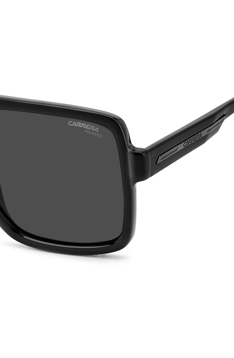 Carrera Eyewear Victory 58mm Rectangular Flat Top Sunglasses, Alternate, color, Ruthenium Black/ Grey Polar