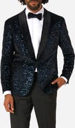 OppoSuits Navy Sequin Dinner Jacket