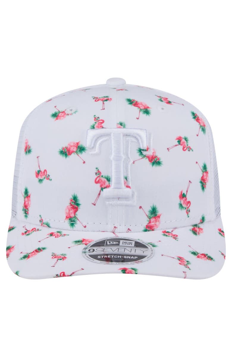 New Era Men's New Era White Texas Rangers Flamingo Mesh Back 9SEVENTY Stretch-Snap Hat, Alternate, color, White