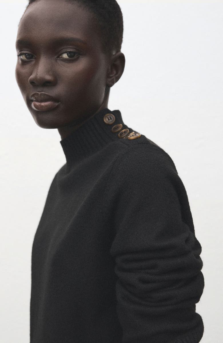 MANGO Button Detail Long Sleeve Sweater Dress, Alternate, color,