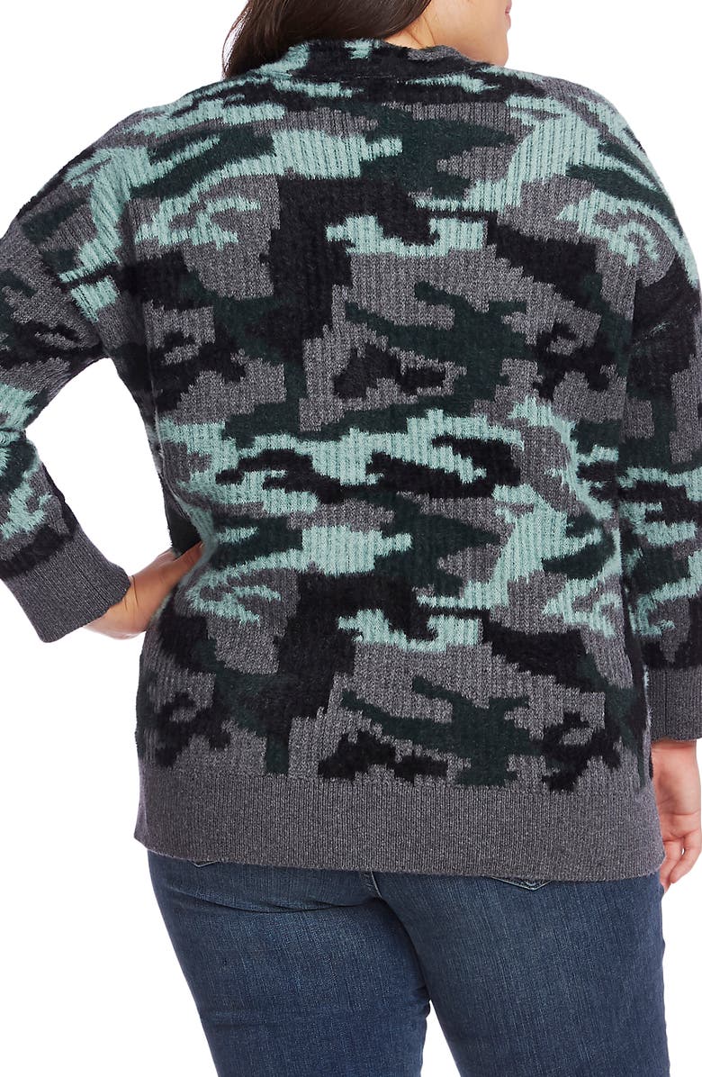 Vince Camuto Camo Button-Up Cardigan, Alternate, color, 