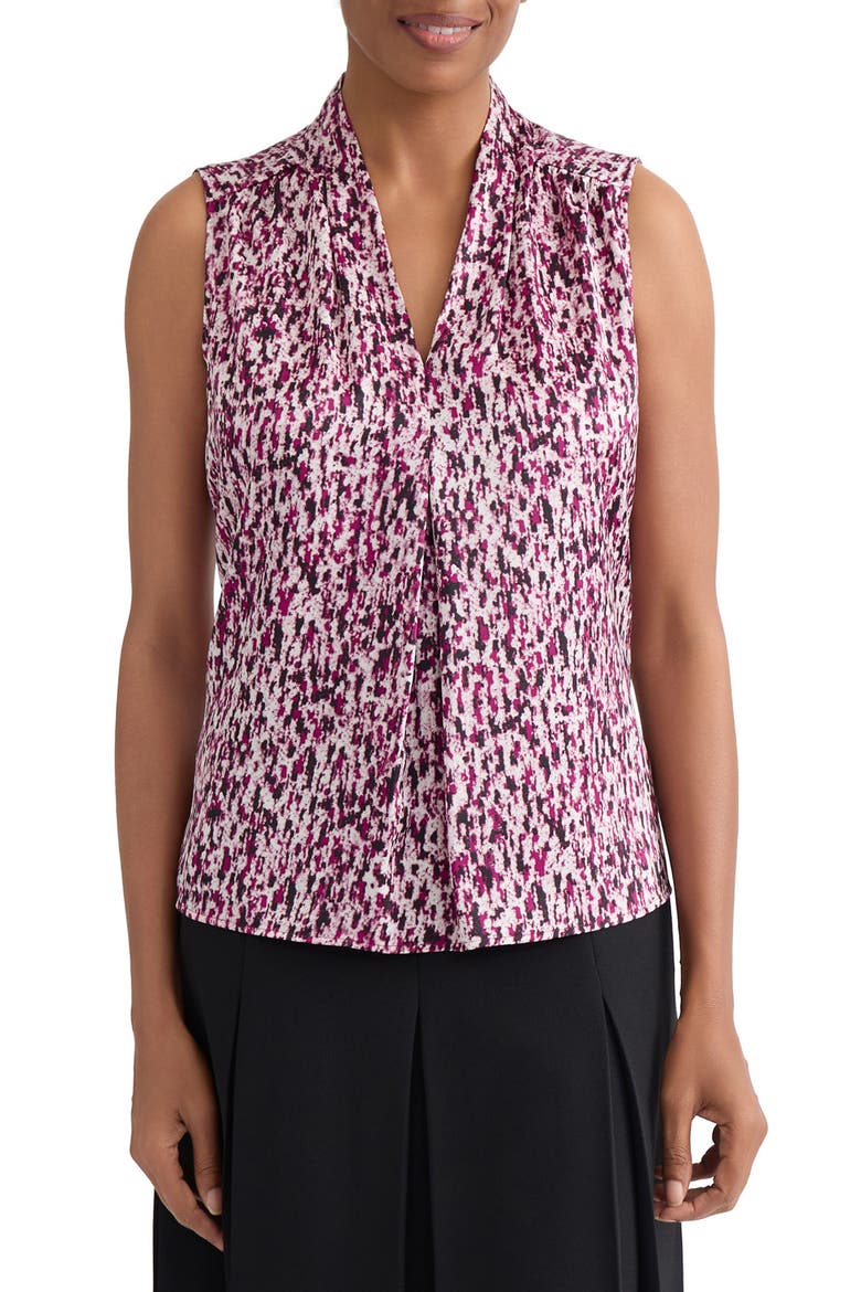 Blurred Print Sleeveless Top, Main, color, CERISE MULTI