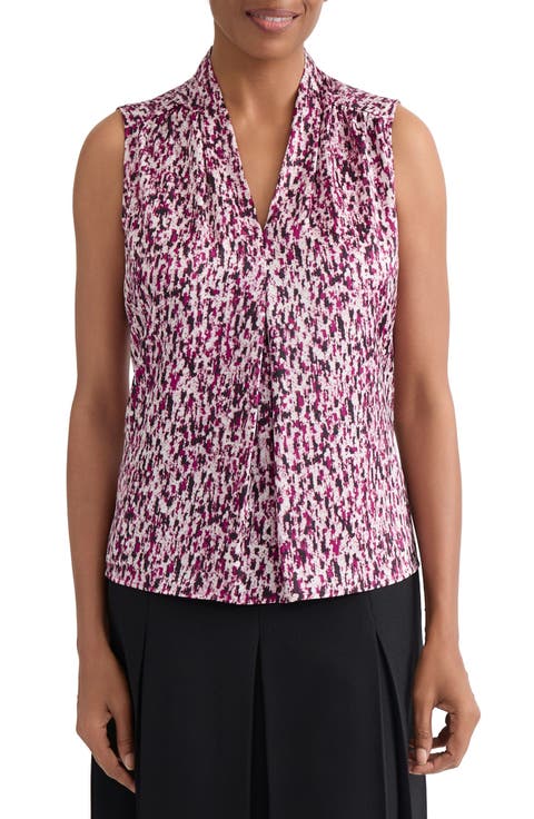 Blurred Print Sleeveless Top