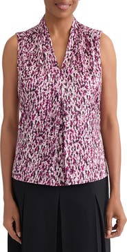 KASPER Blurred Print Sleeveless Top