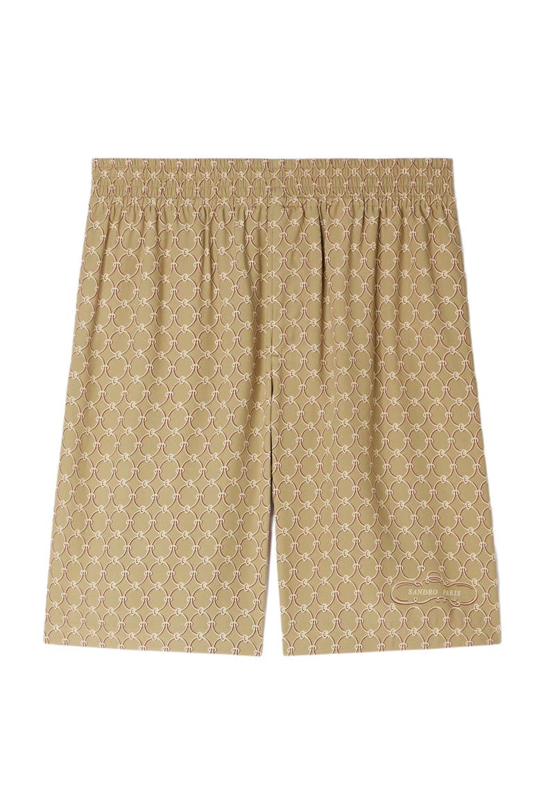 Link print floaty shorts, Main, color, Lime