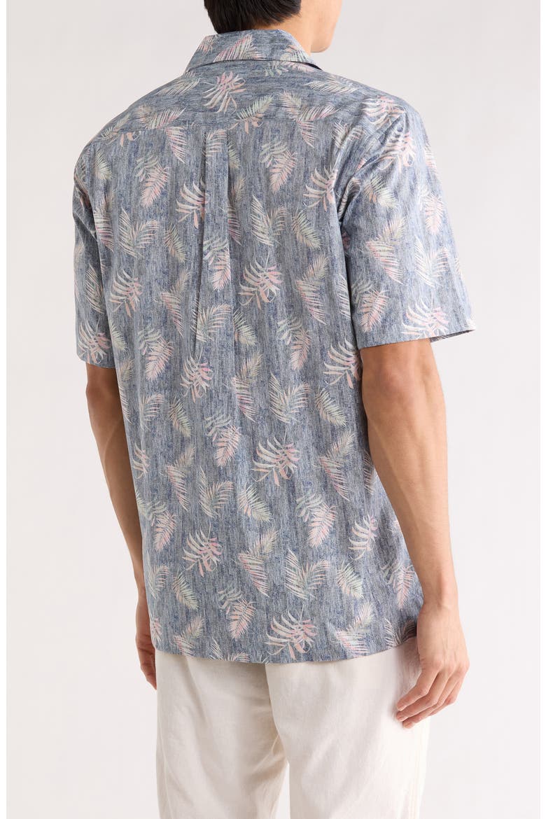 Jackson Short Sleeve Woven Camp Shirt, Alternate, color, DENIM