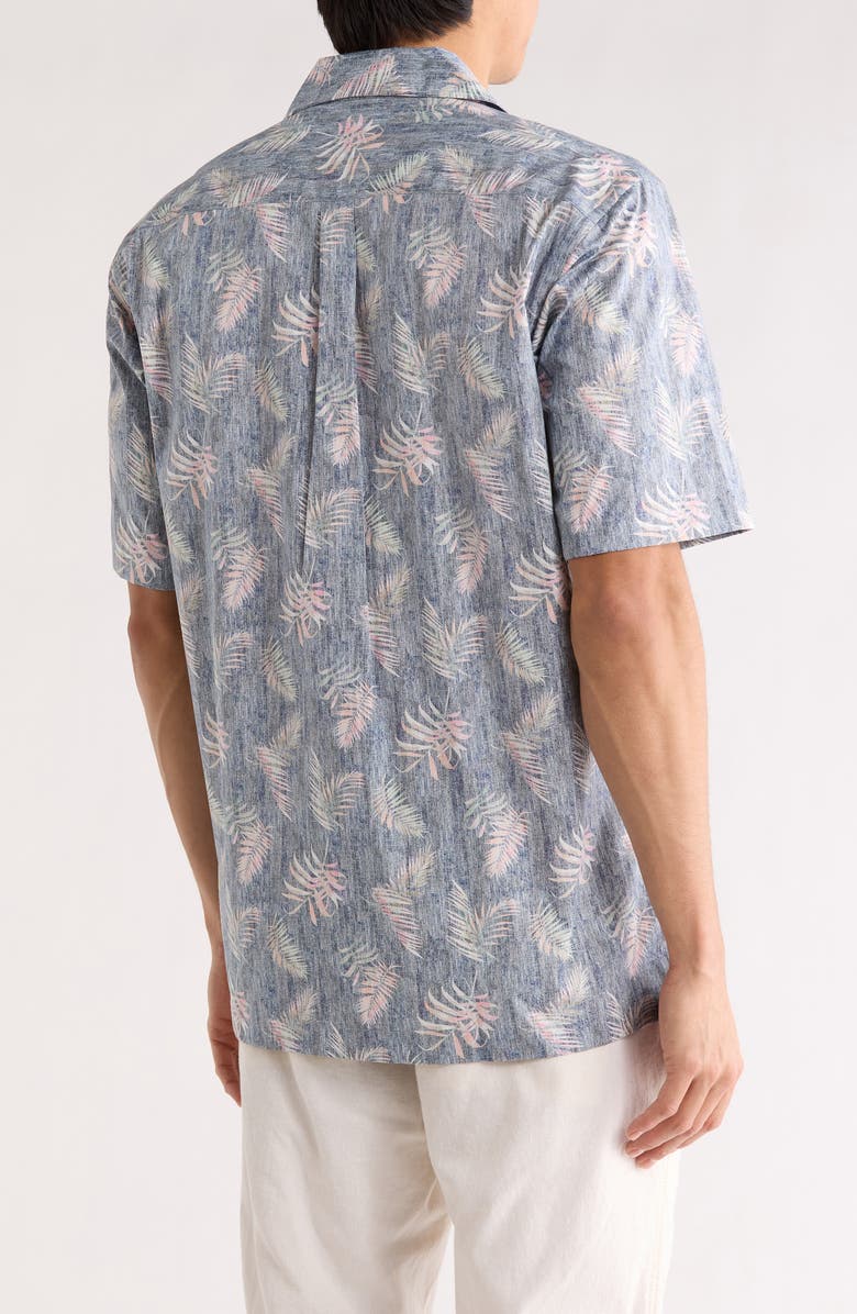 Bugatchi Jackson Short Sleeve Woven Camp Shirt, Alternate, color, Denim