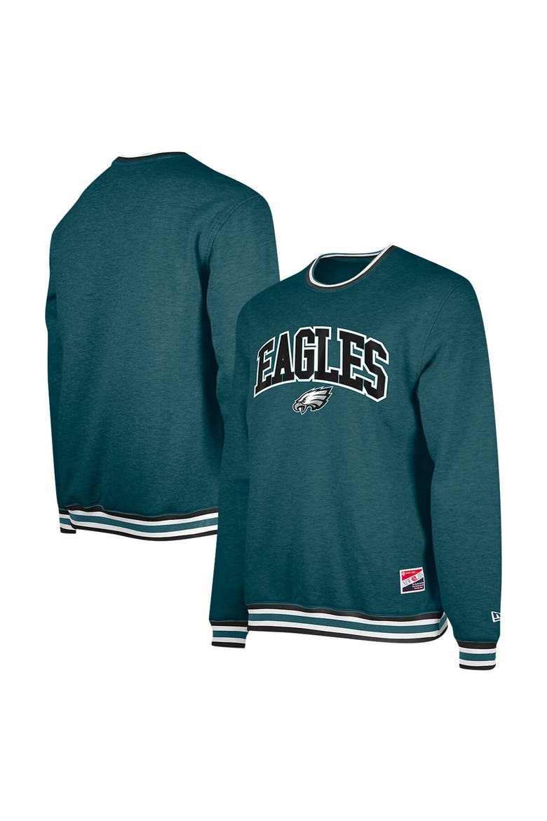 Men's New Era Midnight Green Philadelphia Eagles Pullover Sweatshirt, Alternate, color, Green